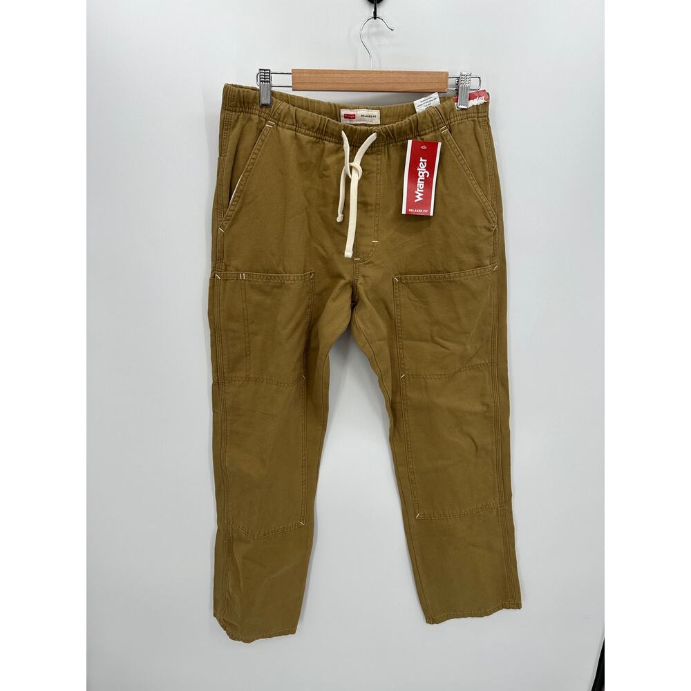 Wrangler Relaxed Fit Khaki Pants Men‎ Small Drawstring Stretch Waist Cargo